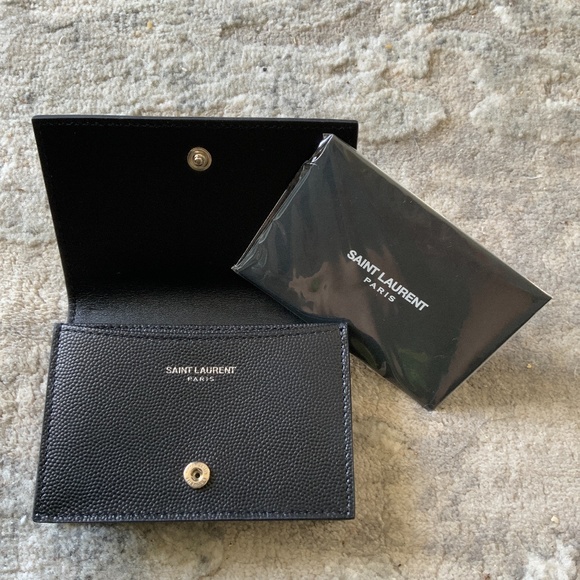 SAINT LAURENT embossed leather ,small wallet/ cardholder . - Picture 4 of 10